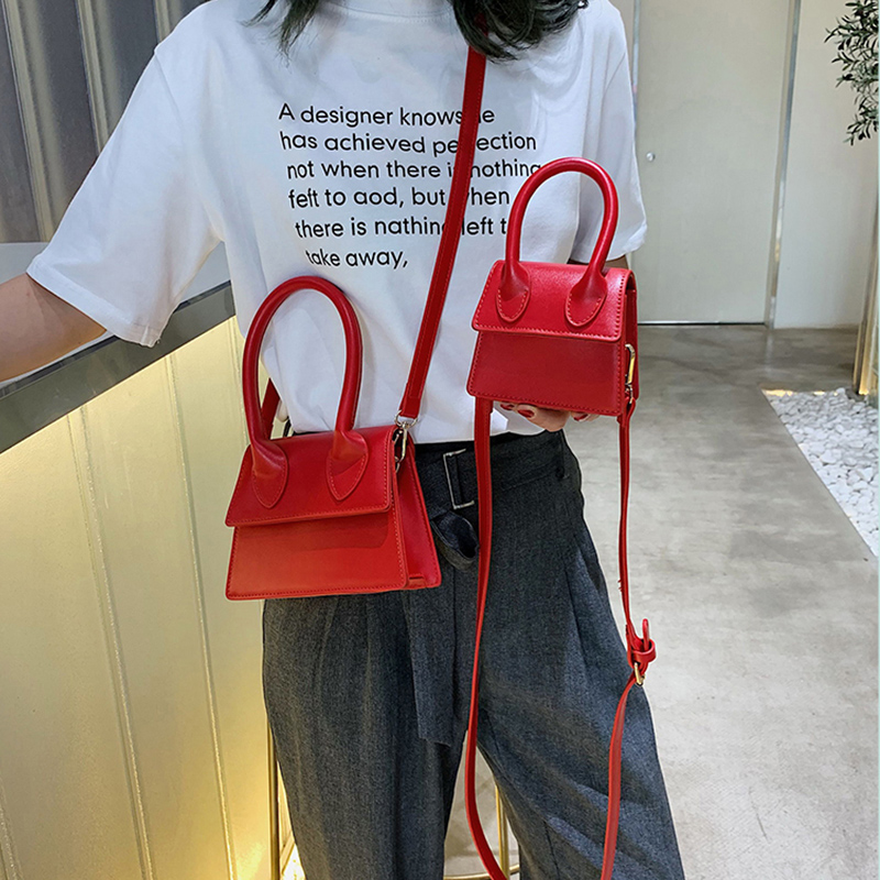 femmes Mini sac à bandoulière deux taille sac à bandoulière en cuir PU sac petit rabat d'embrayage moraillon sac à main messager