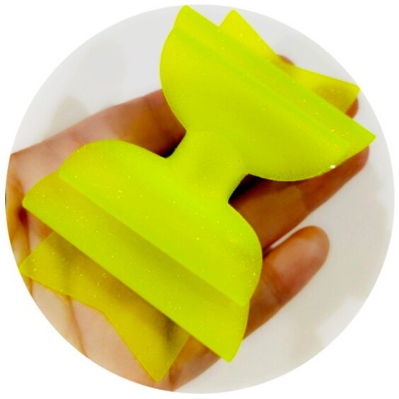 3,5 zoll Wasserdicht Prinzessin Griffe Gelee BöGen Haar BöGen Haarnadeln tanzen Party Bogen Haar Clip matt Strukturierte funkeln BöGen: Gelb
