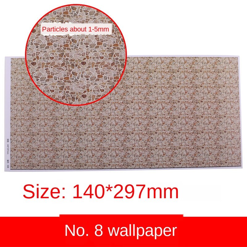 3pcs Sand table building model wall paper floor paper interior and exterior wall landscape model wallpaper making stickers: 8