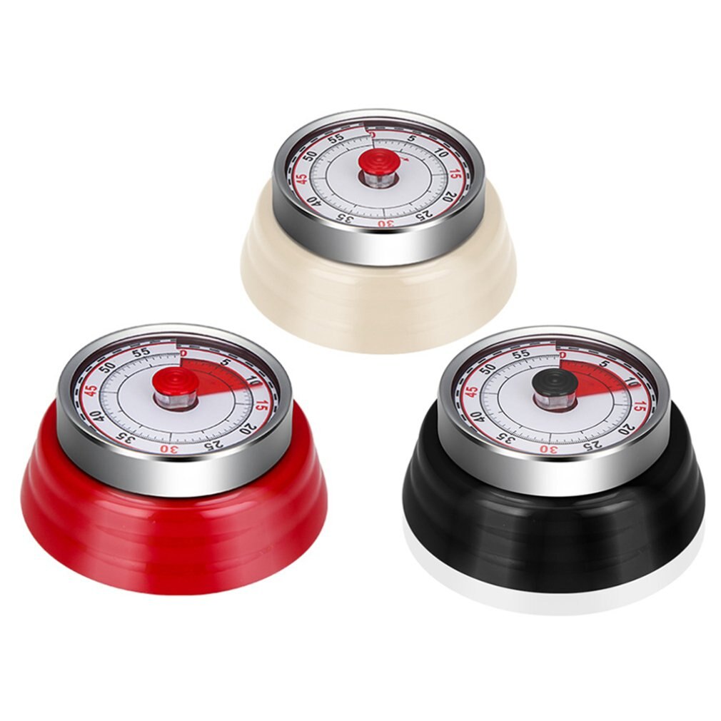 Kitchen Timer Countdown Magnetic Long Ring Bell Alarm Mechanical 60-Minute Timer for Study Cooking Baking Sports