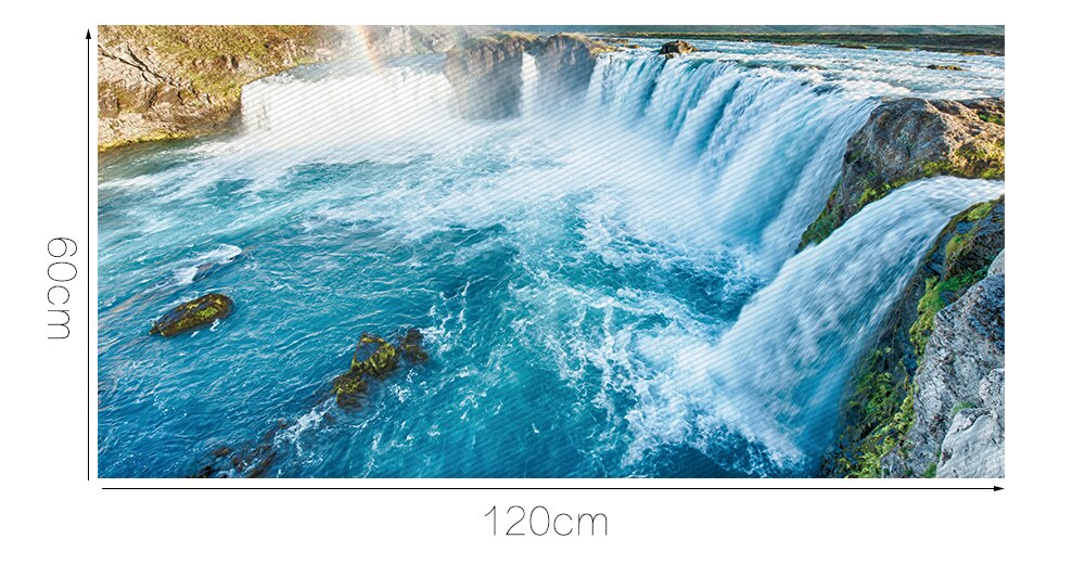 Wodospad naklejki podłogowe 3D wymienny wodoodporne antypoślizgowe fresk naklejka naklejki ścienne łazienka salon sypialnia wystrój domu 60x120 cm