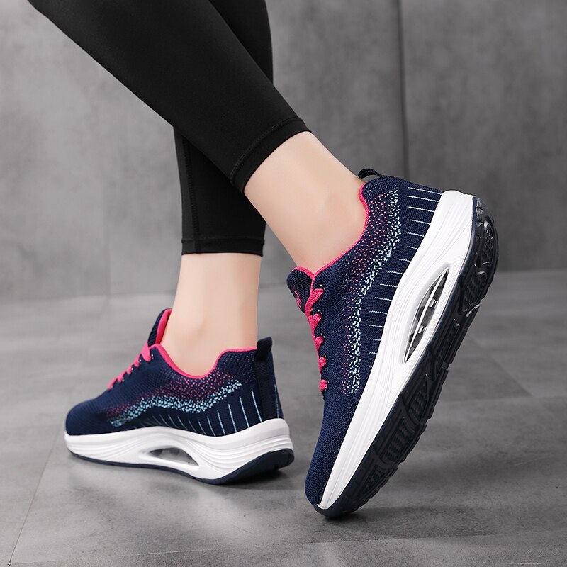 Neue Keil Sneaker Abnehmen tonisieren Schuhe Wasserdicht Dicken Boden ErhöHenne lässig Frauen Fitness Schuhe Stoßdämpfer Springen Schuhe