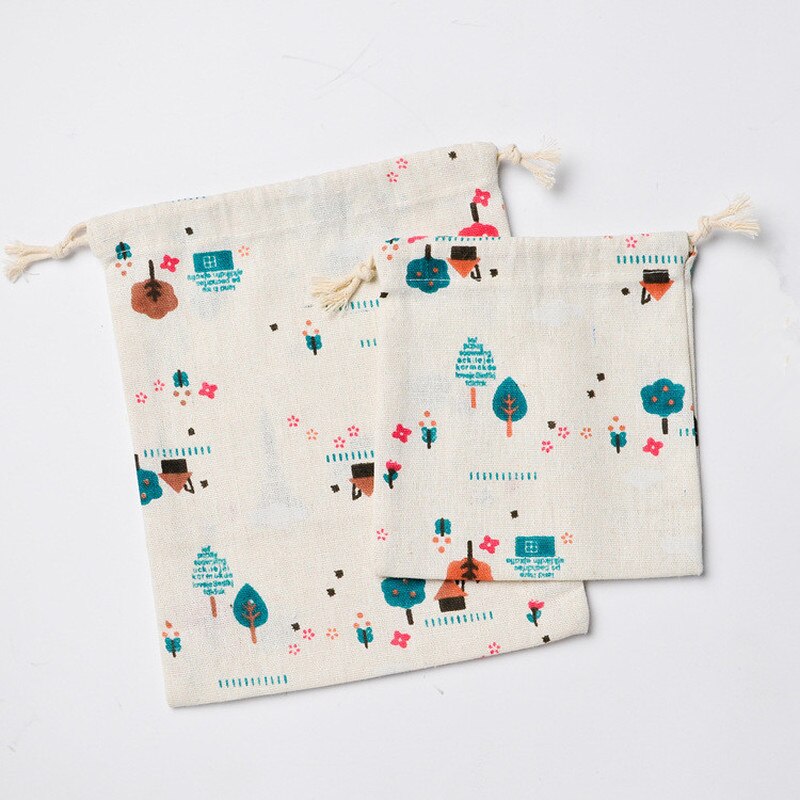 ETya réutilisable Eco coton cordon sac à provisions impression de fleurs femmes hommes voyage Shopper épicerie fourre-tout sacs de rangement pochette