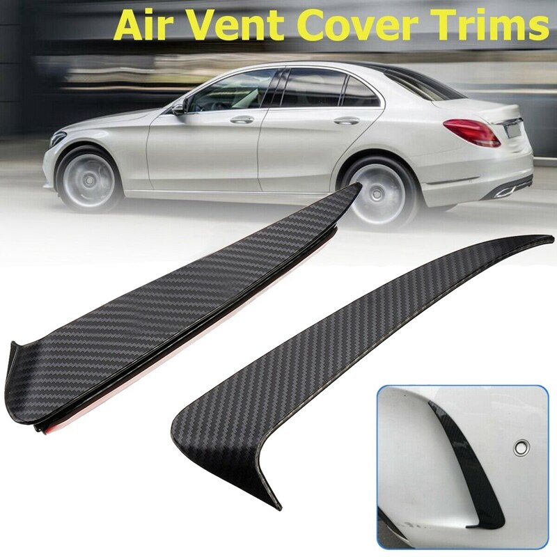 7 pçs vermelho exterior a/c anel de saída de ventilação de ar capa guarnição com fibra de carbono traseiro spoiler ventilação de ar capa lateral canard
