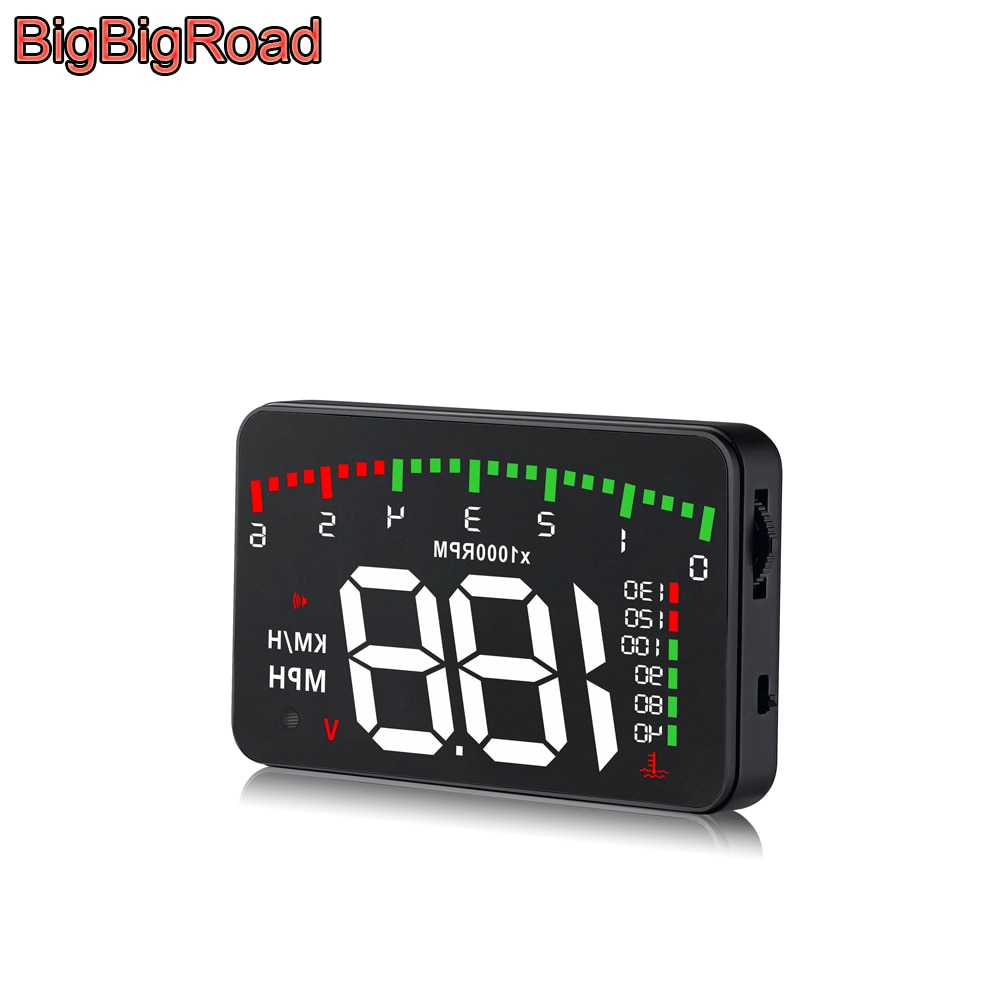 BigBigRoad Car Hud Display Windshield Projector Alarm System For Mitsubishi Pajero Sport Eclipse Cross L200 Mirage Delica