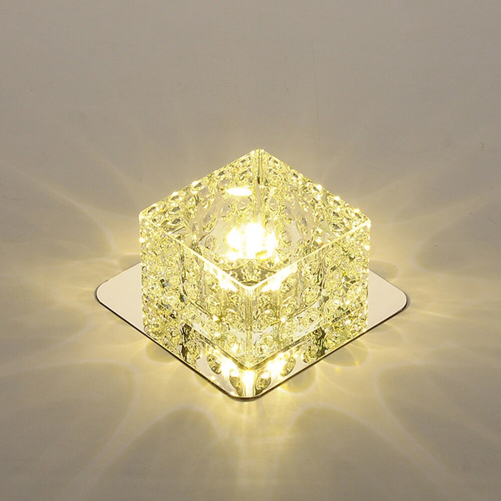 LED Ceiling Light Surface Mounted Crystal Aisle Lamp Lustre Modern Ceiling Lamp For Living Room Indoor Bedroom Corridor Entrance: Warm white