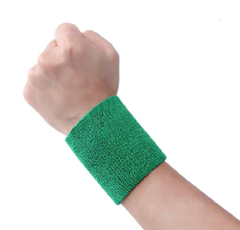 8*8cm mænd og kvinder sport sport armbåndsbøjle wrap bandage gym rem løbende sport sikkerhed håndledsstøtte badminton armbånd: Grøn