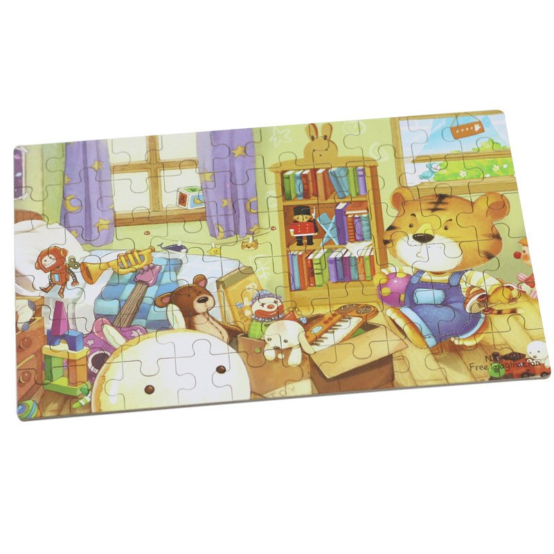 60 Pcs Houten Puzzels Voor Kinderen Kinderen Ontwikkeling Speelgoed Beste Cadeau Cartoon Beeld Dier Jigsaw Doos Baby Vroege Educatief Speelgoed