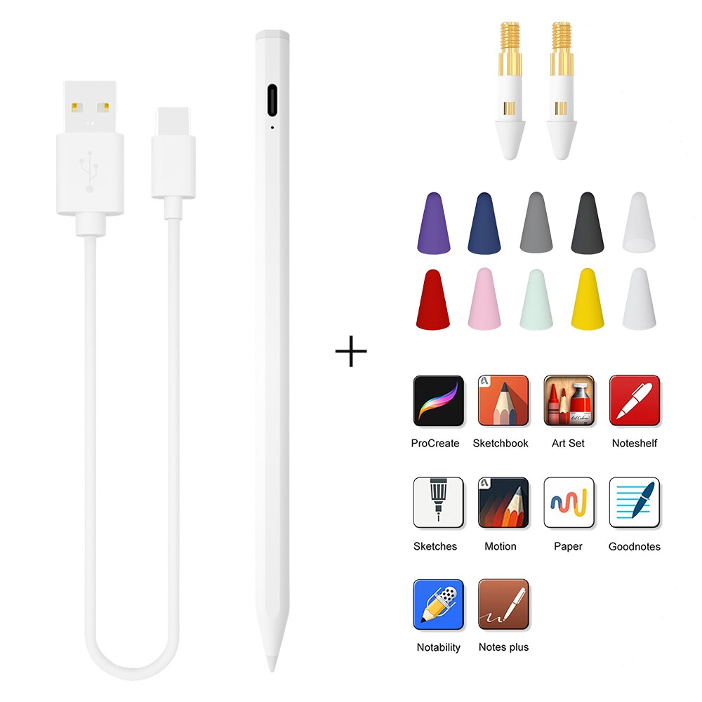 Para iPad lápiz manzana pluma Stylus para iPad Pro 9,7 11 12,9 3 4 10,5, 10,2, , , 6th 7th 8th lápiz táctil lápiz Apple 2: Pen Tip Case gift