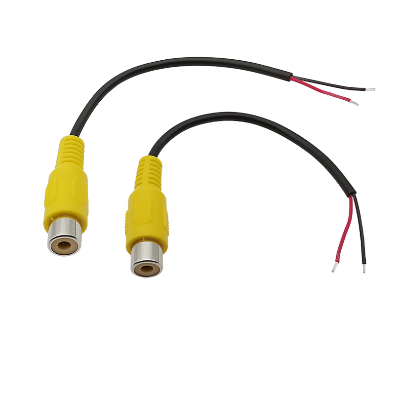 2Stck RCA Stecker/Buchse Audio- Kabel Verlängerung Draht Stecker Adapter RCA Audio- Video Kabel Zopf Schweißen DIY Stecker: dunkel Grau