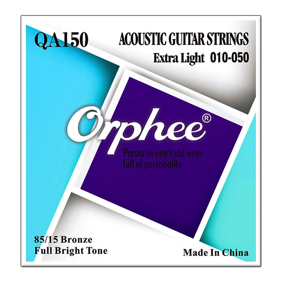 Orphee 6 stk/sett akustiske gitarstrenger qa serie 85/15 bronse full lyse tone akustiske gitarstrenger: Qa150