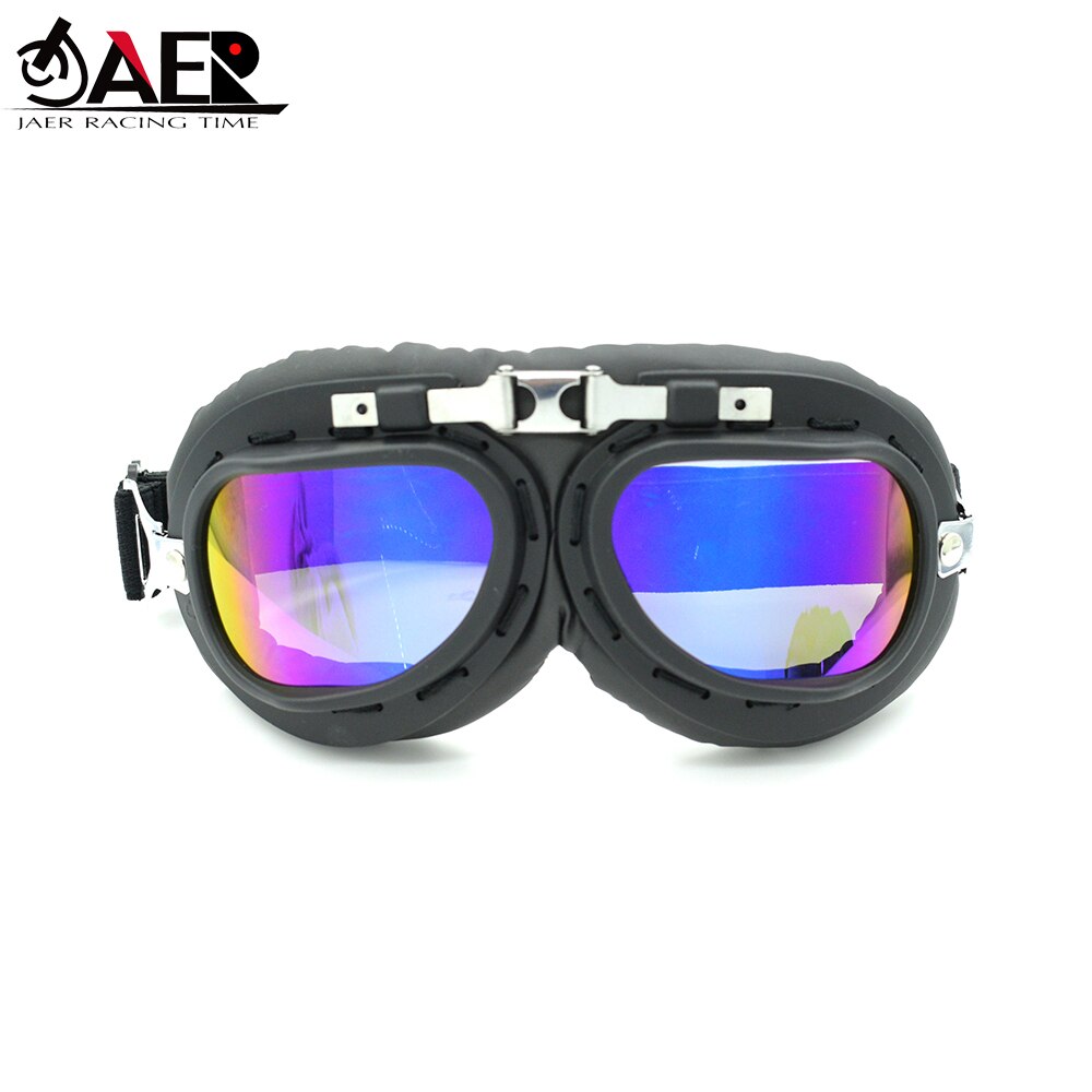 JAER-Gafas de Moto Vintage de cuero Steampunk, lentes de Moto Dirt Bike Cafe Racer, casco de Moto a la , gafas de sol para Jet Ski, 100%