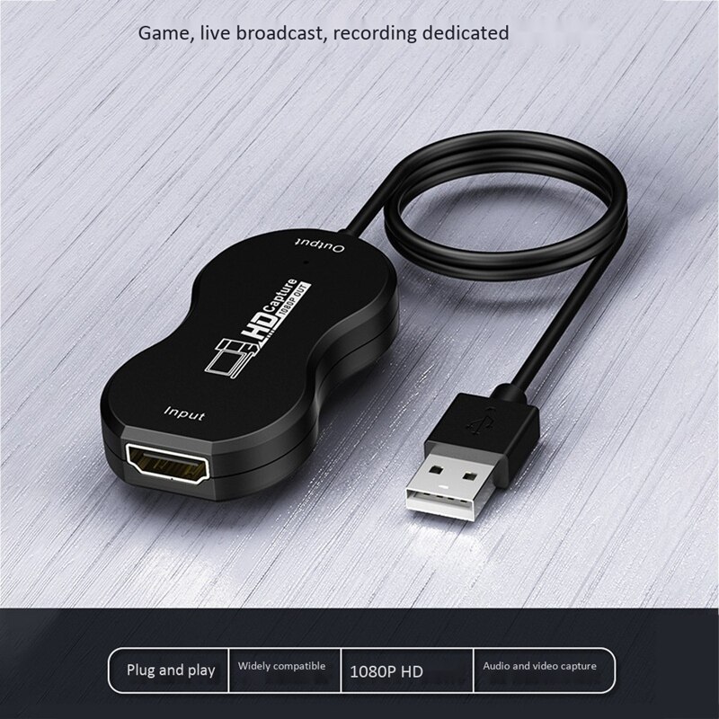 with Smart Chip USB to HDMI High-Definition Video Collector Game Live Recording Monitoring Capture Card