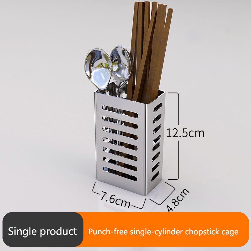 304 stainless steel kitchen rack, pot rack, wall-mounted punch-free cutting board, tool rack kitchen appliances: 1 chopsticks holder