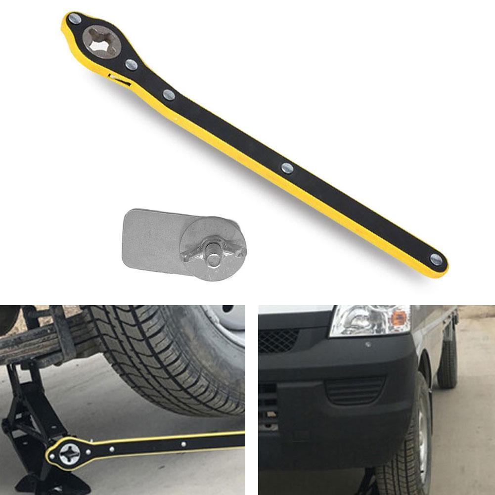 Auto Labor-saving Jack Ratchet Wrench With Adapter Scissor Jack Garage Tire Wheel Lug Wrench Car Handmade Labor-saving Wrenchs