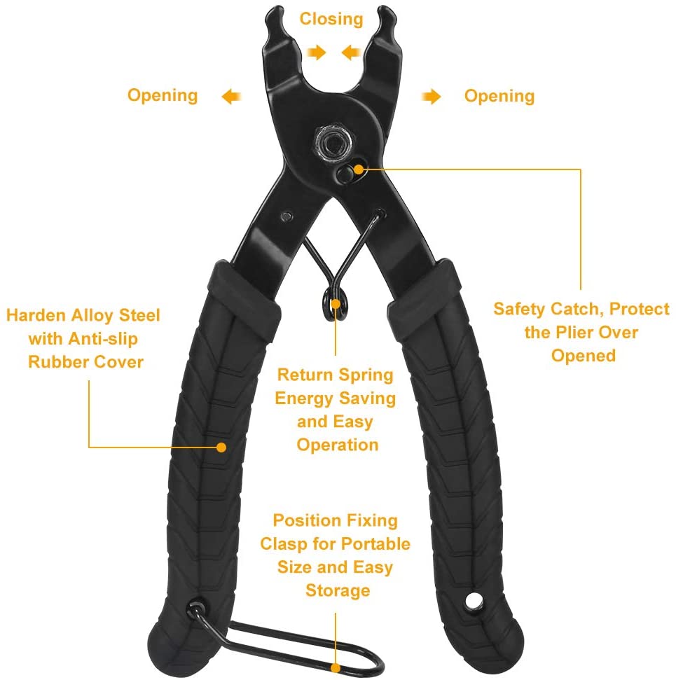 Cykel kedja reparation verktygssats, cykel master länk tång remover kedjebrytare splitter cutter & amp; kontroll av kedjeslitageindikator