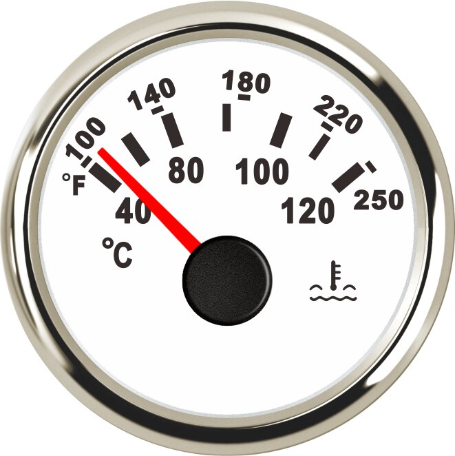 Sensor de temperatura Digital para coche y Moto, medidor de temperatura del agua de 52mm, 12V y 24V, termómetro LED rojo resistente al agua de 40 a 120 grados: WS