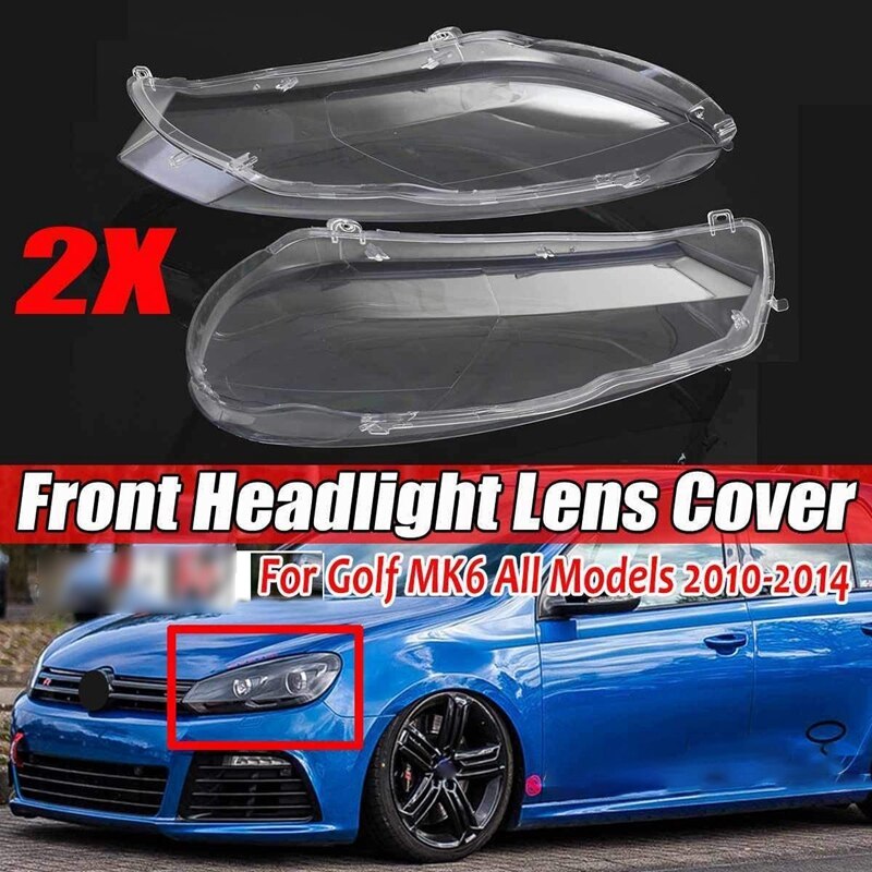 2 Stuks Auto Clear Koplamp Head Light Lamp Lenzen Stofkap Shell Voor Golf 6 MK6