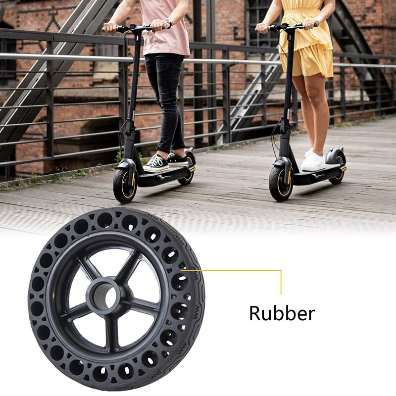 10 tommer gummi solide dæk til ninebot max  g30 elektrisk scooter honningkage støddæmper dæmpning dæk sort