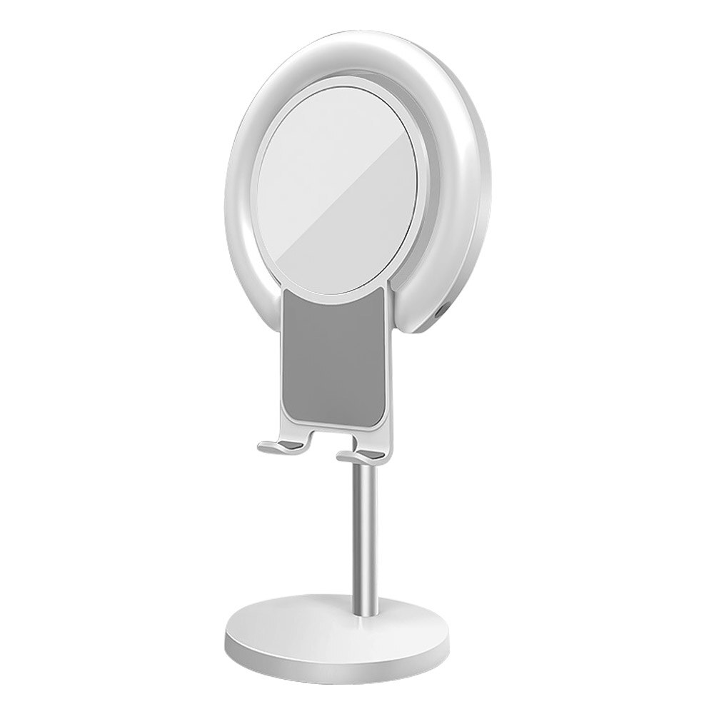 LED Ring Light Makeup Lighting with Stand Big Mirror and Cellphone Holder Soft Beauty Light Effect Ringlight for Video Live: White