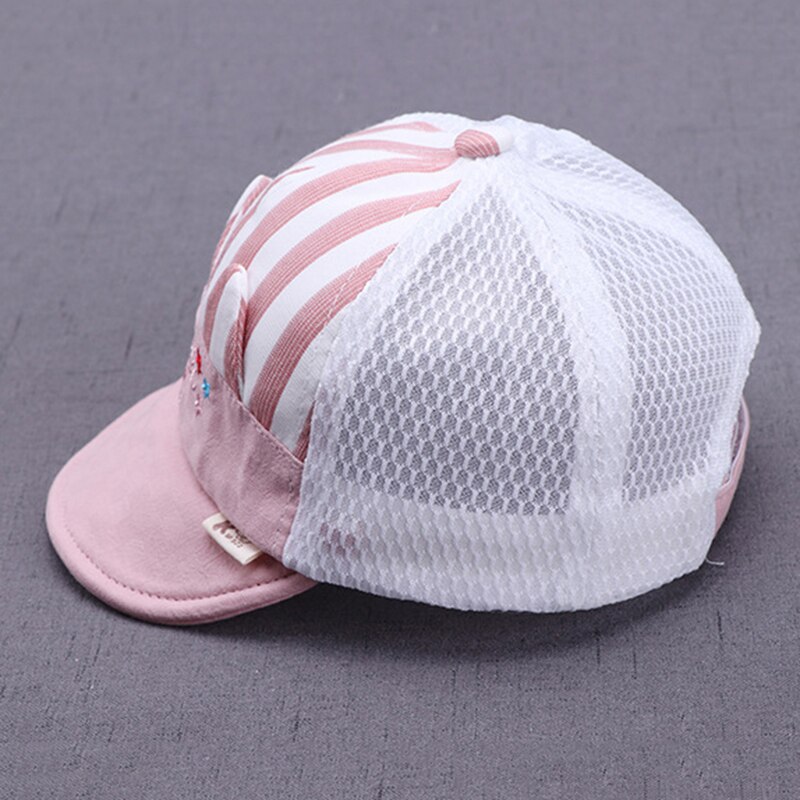 Leuke Baby Baseball Cap Cartoon Dier Gestreepte Zachte Katoen Ademend Mesh Baby Zonnehoed Outdoor Kids Hoeden Caps