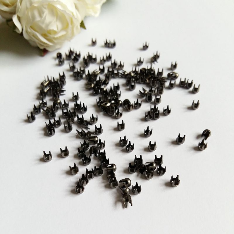 500pcs/lot 3mm black / Silver Color Metal Riveting... – Grandado