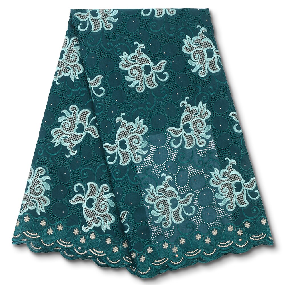 African Lace Fabric Lace Beautiful Nigerian Cotton Lace Fabrics With Stones For Party Wedding Dress YA3696B-6