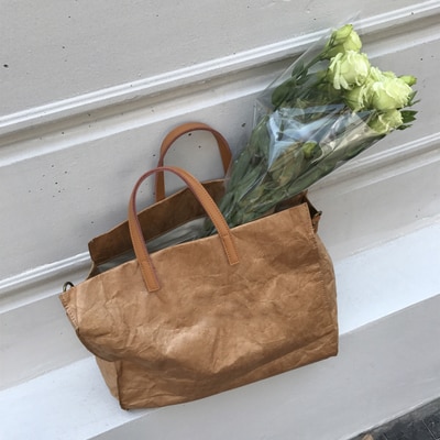 Houten dames transparant kraftpapier vintage schoudertassen brief effen casual tote handtassen pu leer reis boodschappentas