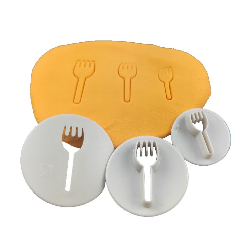 Couteaux à biscuits en forme de fourchette, ustensiles de table, moules à Fondant, biscuits, pâtisserie, bricolage, formes de gâteaux, cuisine de noël, outils de décoration, 3 pièces