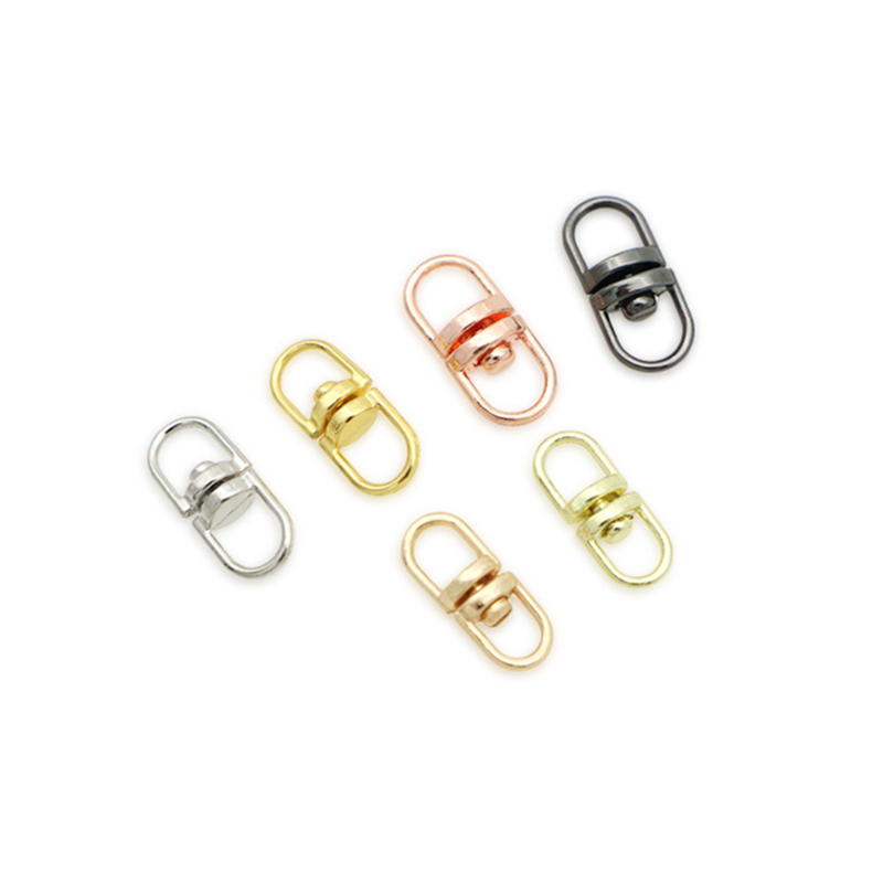 50 Uds. Conector giratorio de ojo giratorio de aleación de Zinc "forma de 8" para llavero de adorno DIY cartera llavero circular redondo 6 colores