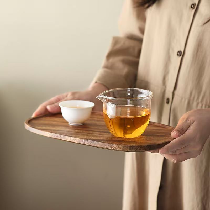 Wooden Tray Home Tea Tray Rectangular Dinner Tray Wooden Snack Fruit Tray Dry Bubble Tray Simple Multi-Function Tray