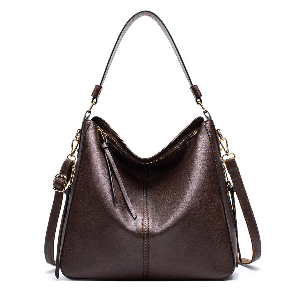 Luxus Handtaschen Frauen Taschen Faux Leder Taschen Für Frauen Hobos Europa Umhängetasche Damen Vintage Große Tragetaschen: Schokolade