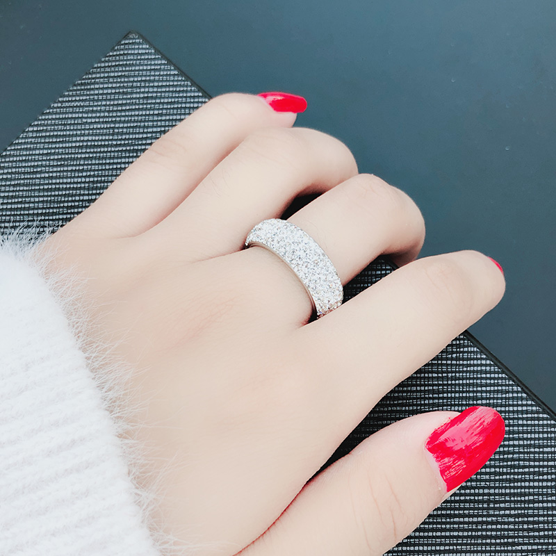 DOTIFI 316L Edelstahl Ringe Für Frauen Volle Größe 5 reihe klarem kristall, Verlobung, Hochzeit Ring Schmuck