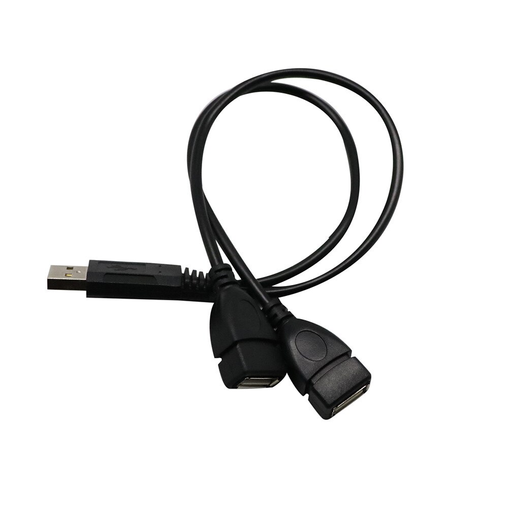 USB 2.0 A Male To 2 Dual Female Jack Y Splitter Hub Power Cord Adapter Cable USB 2.0 Male Connector For USB Device Black 20#23