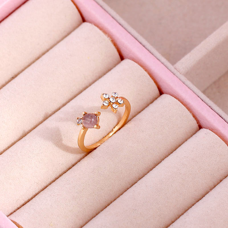 Shiny Crystal Fruit Vlinder Ringen Voor Vrouwen Meisjes Multicolor Cherry Aardbei Druif Ring Sieraden: 006401GD