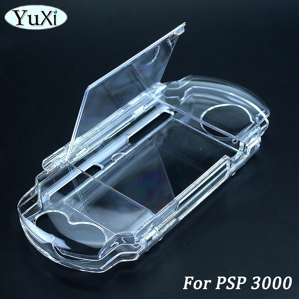For PSP 3000 Transparent Hard Carry Cover Case Snap-in Crystal Shell With Hd Faceplate Screen Front Lens Clear Protective Film: Dark Blue