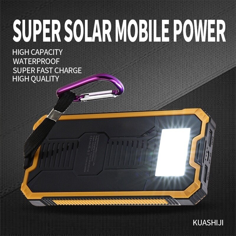 Huge Capacity Solar Power Bank 50000mAh Dual-USB Waterproof Solar Power Bank Battery Charger For All Phone Iphone Huawei Xiaomi