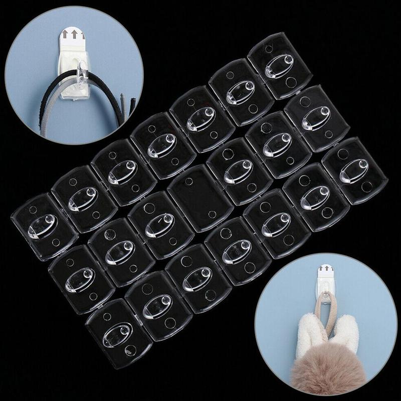 6/20 pcs Wall Hooks Removable Transparent Seemless Hook Rack Adhesive Holder Bathroom Kitchen Bedroom Towel Plastic Key Hanger