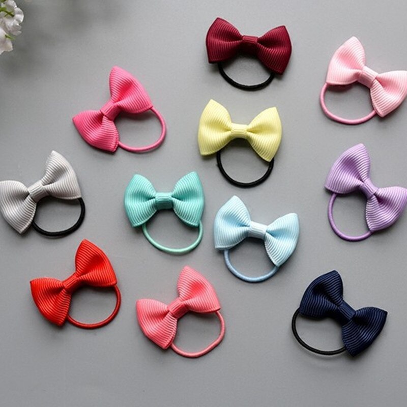 10 pz/lotto Mini corda per capelli carino fiocco fiocco neonata elastico per capelli elastici anello per bambini cravatte per capelli Scrunchies ornamenti