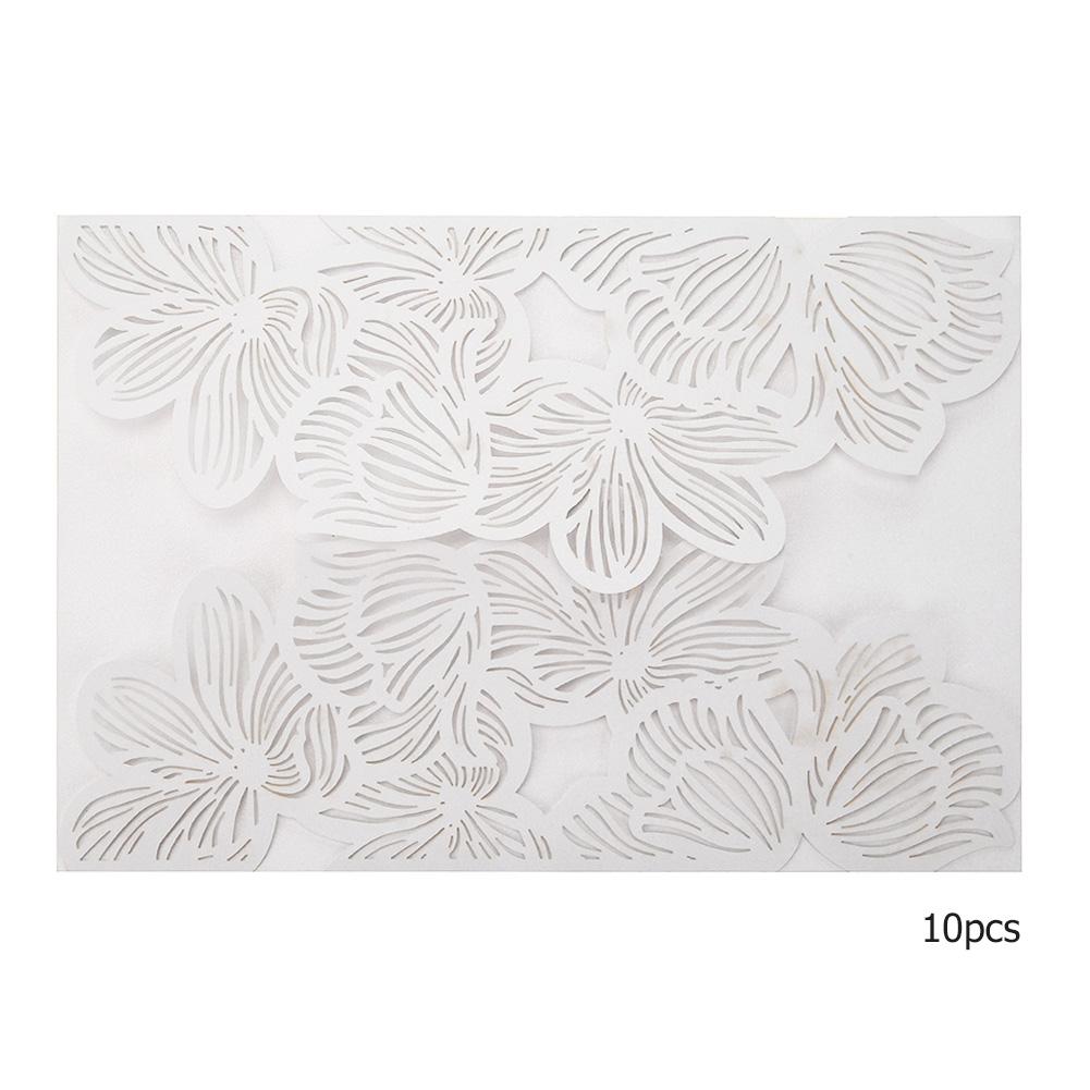 10 Pieces Of Pearlescent Paper Hollowed Out Plant Flower Greeting Card Party Supplies Wedding Invitation