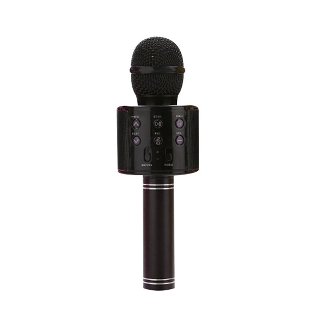 Bluetooth Wireless Microphone Speaker Handheld Microphone Karaoke Mic Music Player Singing Recorder KTV Microphone: black