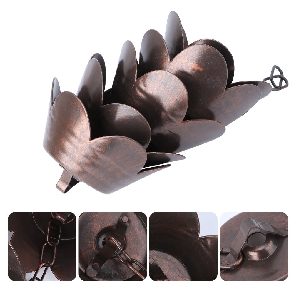 1m Modern Rain Chain Decorative Petal Shape Rain Catcher for Downspout: Default Title