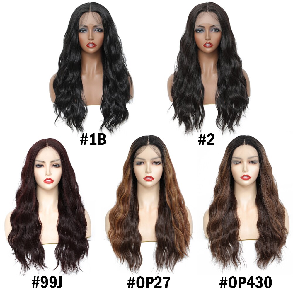 X-TRESS Synthetische Lace Front Pruiken Voor Vrouwen Ombre Bruin Lange Natuurlijke Golf Middelste Deel Lace Pruik Met Baby Haar Warmte slip
