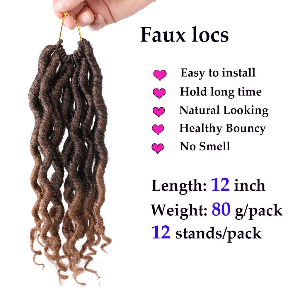 Faux Locs crochet hair with Curly Ends 12 roots/pack Synthetic Hair Crochet Braids Goddess Fauxs Locs Crochet Braiding Hair…