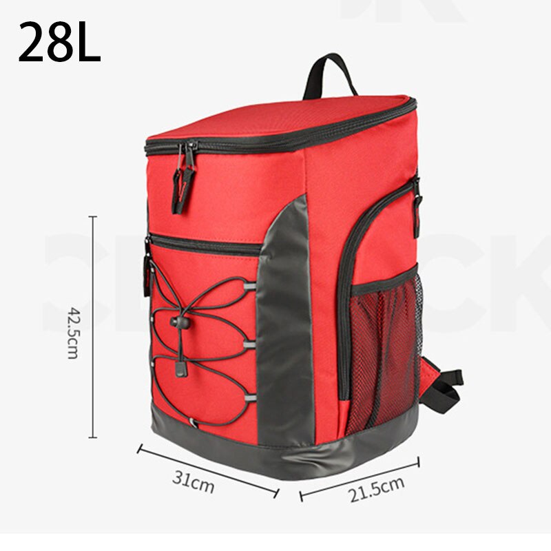 28L Rugzak Koeler Thermo Bag Dikker Waterdichte Grote Picknick Koelkast Verse Houden Thermische Geïsoleerde Tas