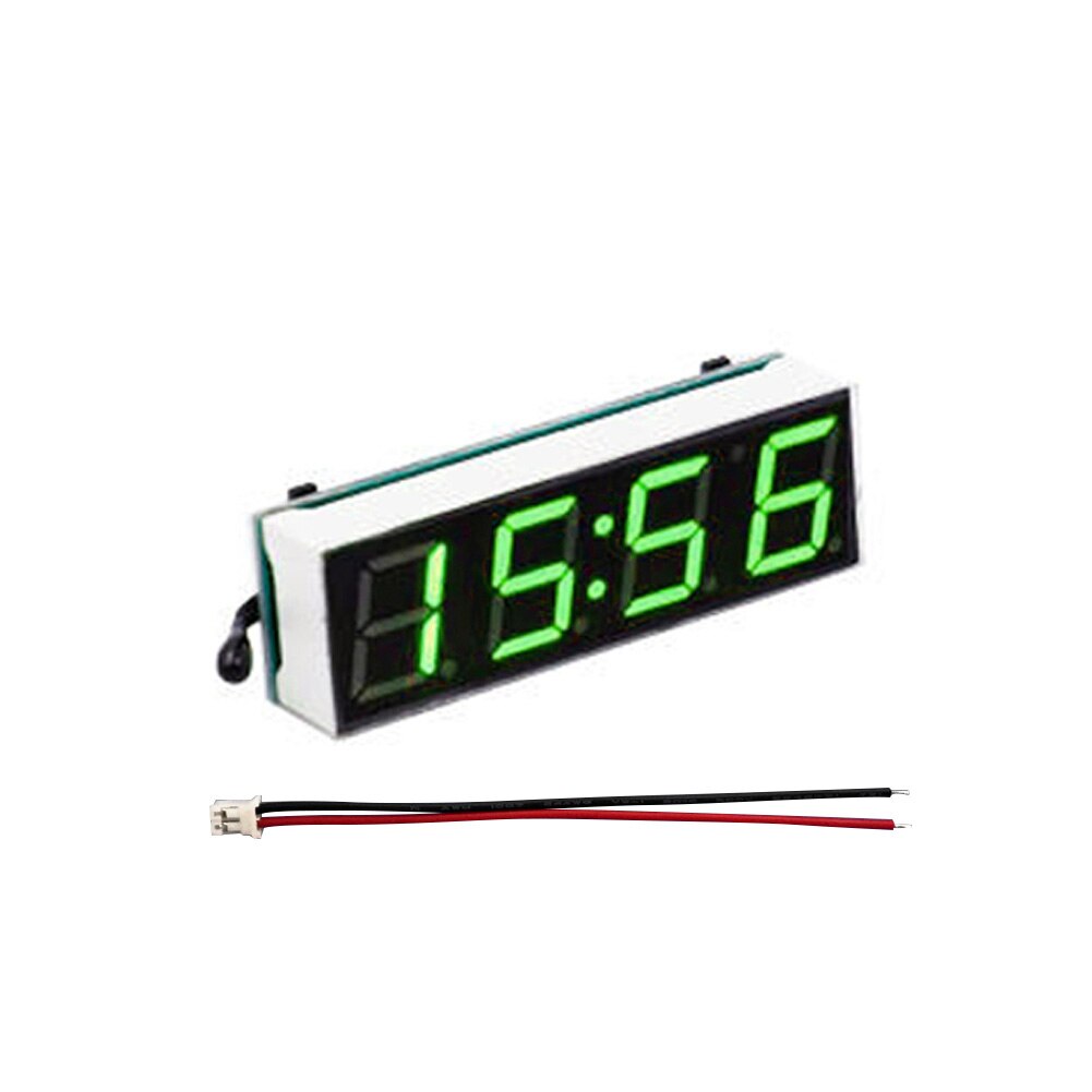 Elektronische Module 3in1 Auto Auto Digitale Led Tijd Thermometer Voltmeter Klok: Groen