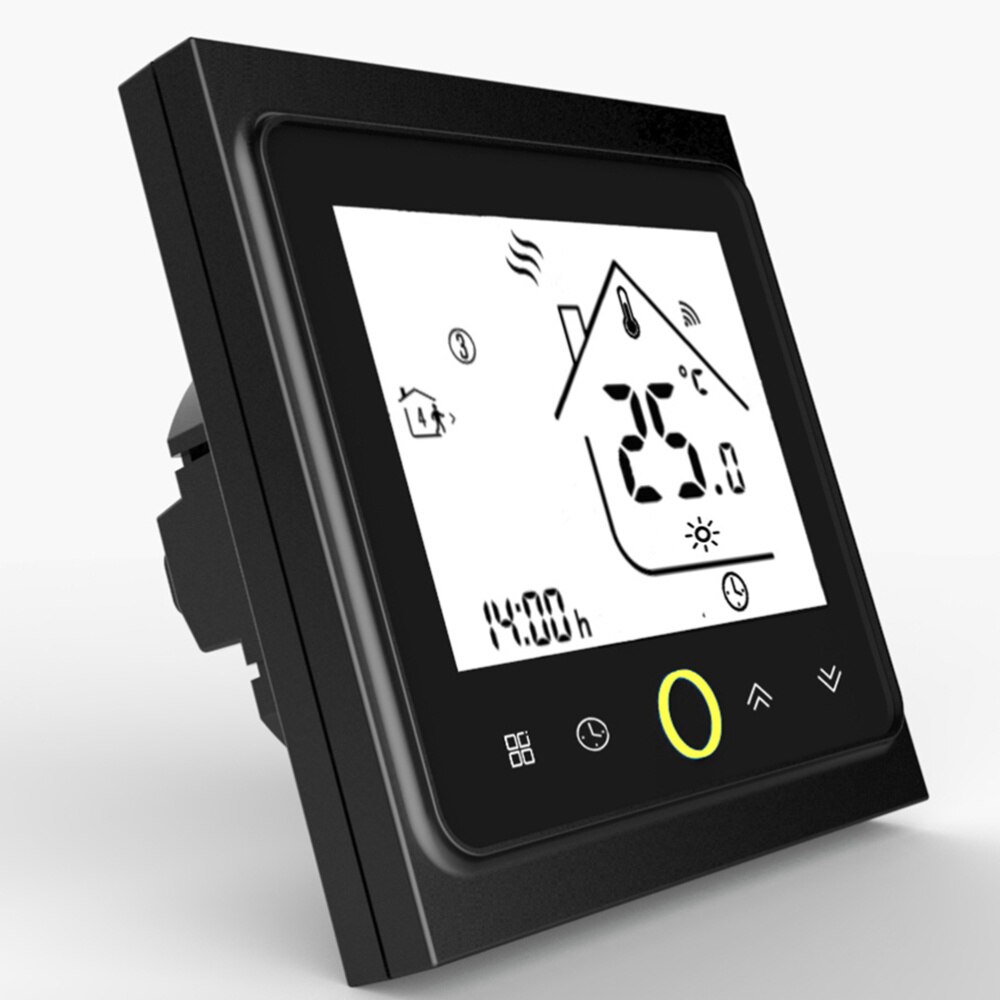 16A 240V Smart Digital Programmable WiFi Thermostat With Buttons for Heating System and Light Source Black: Default Title