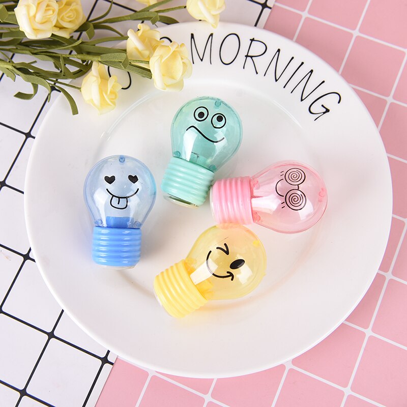 para niños, papelería, Sacapuntas de plástico con forma de bulbo, artículos escolares, 6*4*2,5 cm