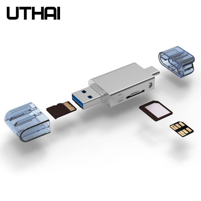 Uthai  c39 til huawei nm kortlæser type-c til micro sd/usb 3.0 adapter multi  in 1 usb 3.0 til mobil/pc brug nano memory card read