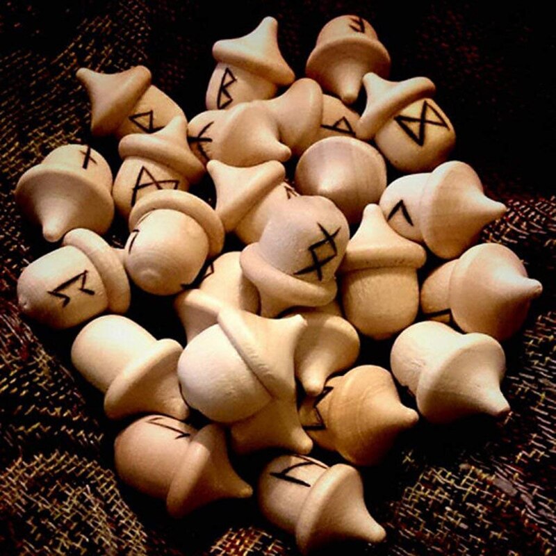 Useful 10Pcs Unfinished Wooden Acorns Peg Ornament
